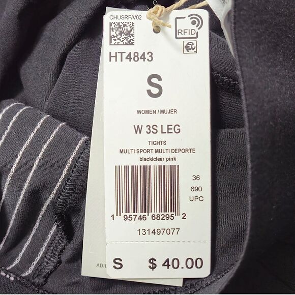 NEW Adidas Women’s Leggings Small Black 3-Stripe Sportswear Athleisure Size S - Picture 5 of 8